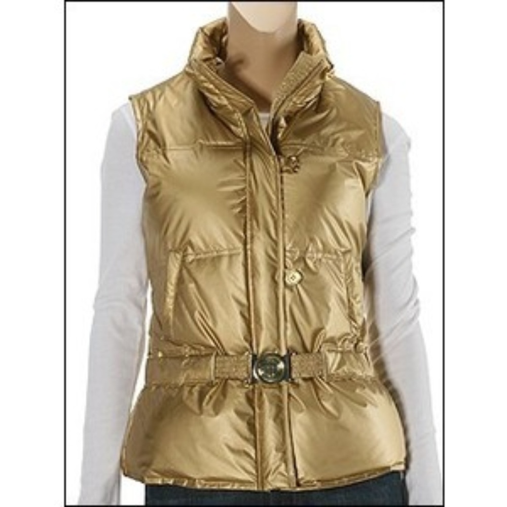 Lilly Pulitzer gold down-feathers vest size S